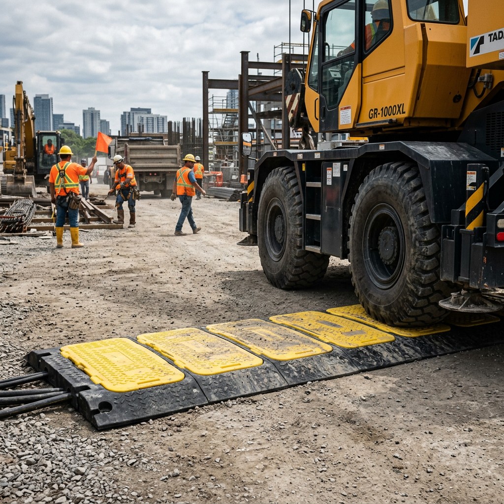 5-Channel Heavy Duty Roadway Cable Protector in real scene