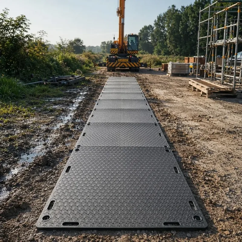 HDPE Ground Protection Mat application view