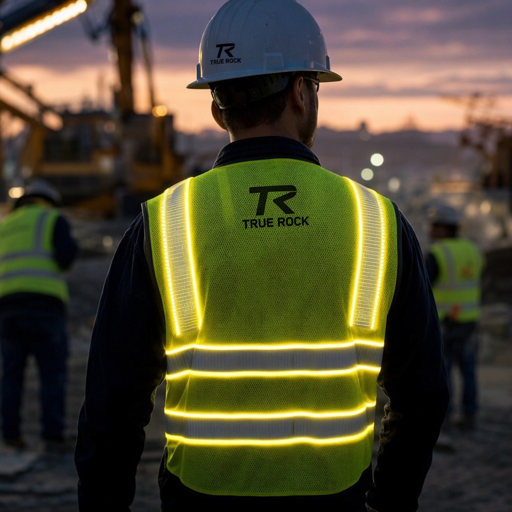 LED Reflective Safety Vest (USB Charging) in real scene
